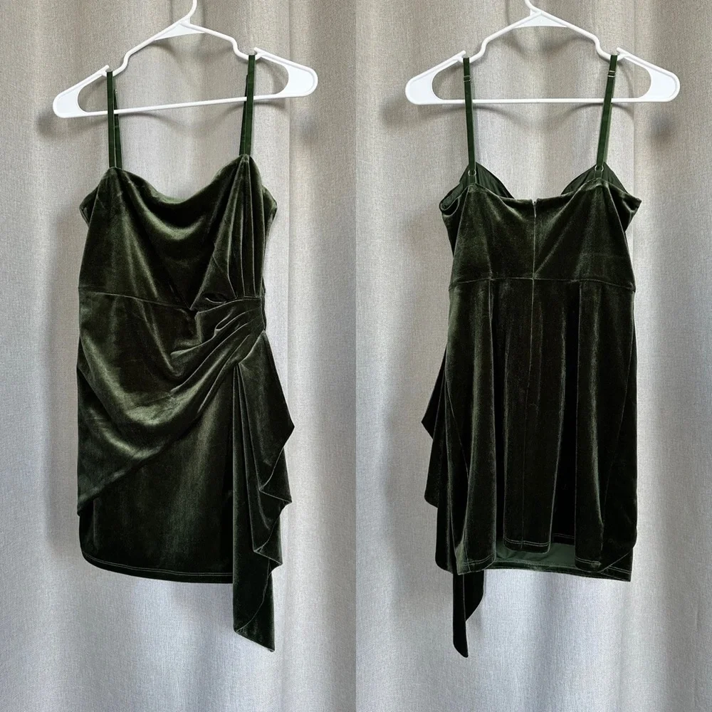 Majorelle NWOT Asbury Velvet Green Sleeveless Mini Dress S